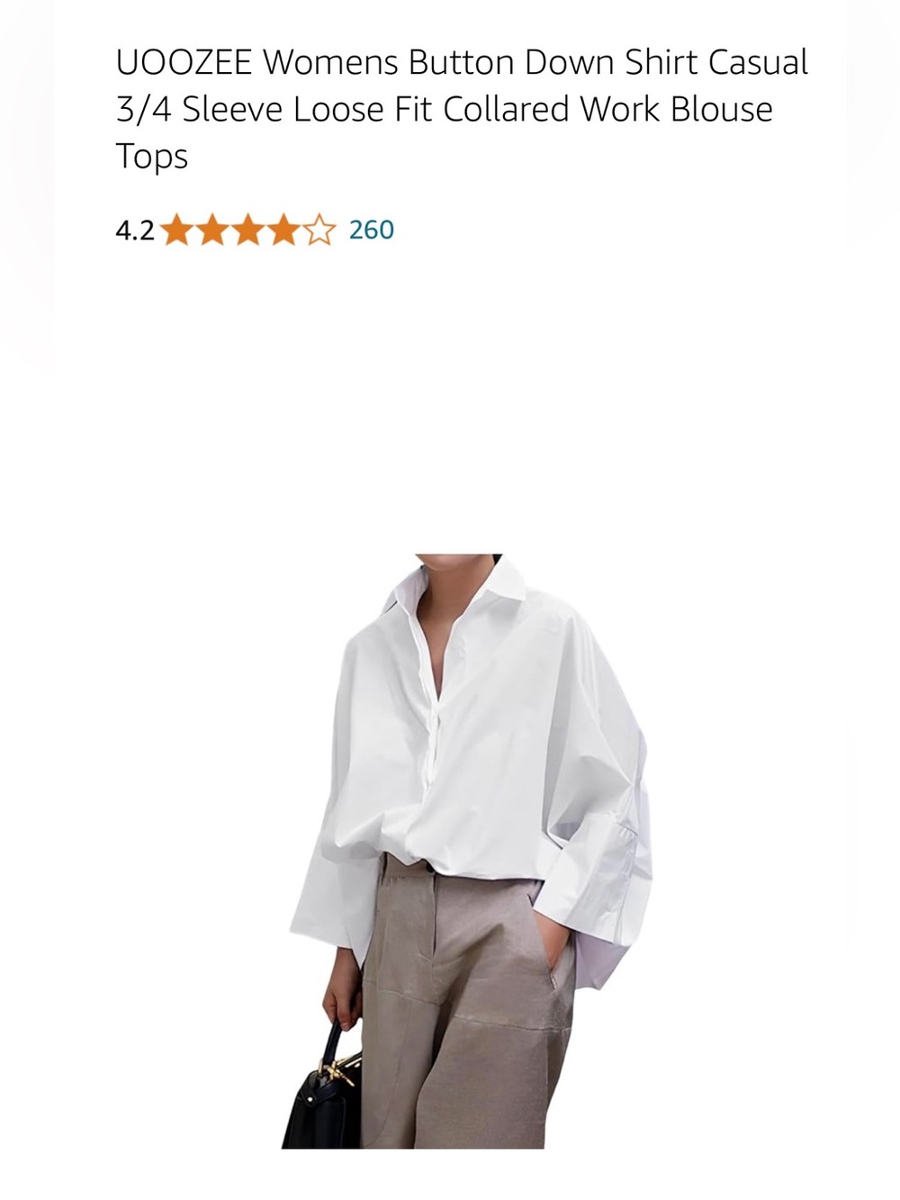 Uoozee White Polyester Button-Up Shirt - Large